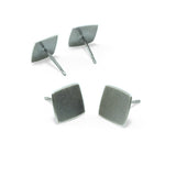 nishnabotna jewelry, small, simple, square, sterling silver botna stud earrings