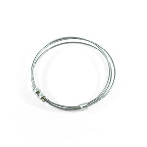nishnabotna jewelry, recycled bicycle cable and sterling silver bangle bracelet