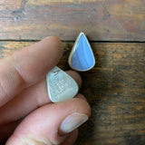 nishnabotna blue lace agate tear drop silver stud earrings