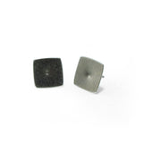 nishnabotna jewelry, simple, square, sterling silver botna stud earrings with center dot