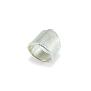 nishnabotna jewelry, sterling silver overlapped wide cigar ring