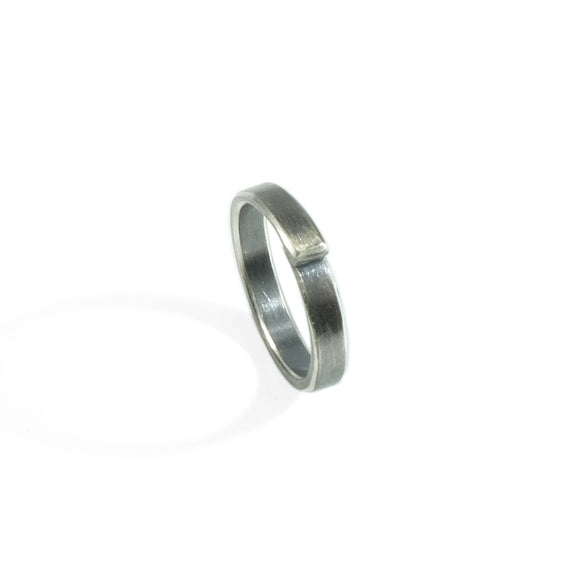 nishnabotna jewelry silver overlapped boyer ring with black patina