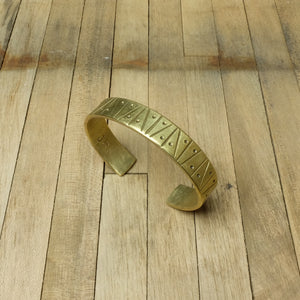 nishnabotna arezzo silver brass patterned bracelet wide