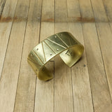 nishnabotna arezzo brass patterned bracelet double wide