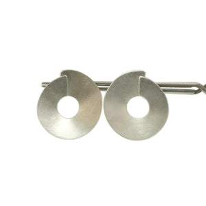 nishnabotna silver disk stud earrings