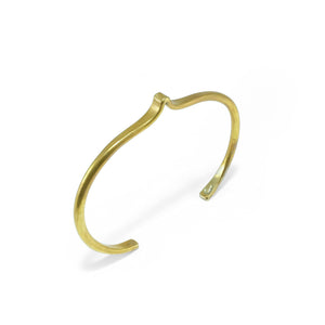 nishnabotna jewelry, brass round furrow cuff bracelet with bend