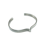 nishnabotna jewelry, sterling silver furrow cuff bracelet with bend and black patina