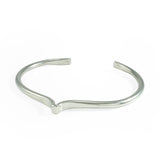 nishnabotna jewelry, sterling silver round furrow cuff bracelet with bend