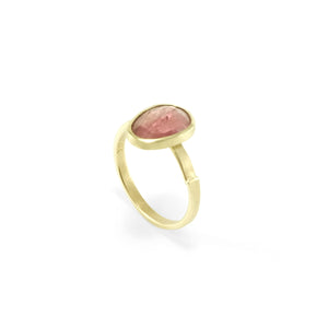 nishnabotna gold rose cut pink tourmaline ring
