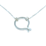 nishnabotna jewelry, sterling silver onion necklace on box chain