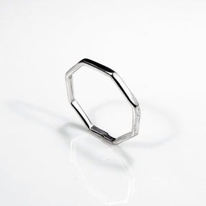 nishnabotna jewelry, octagon shaped sterling silver ring