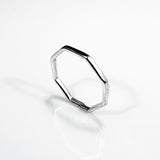 nishnabotna jewelry, octagon shaped sterling silver ring